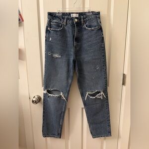 Zara Distressed Blue High-Waist Women’s Jeans